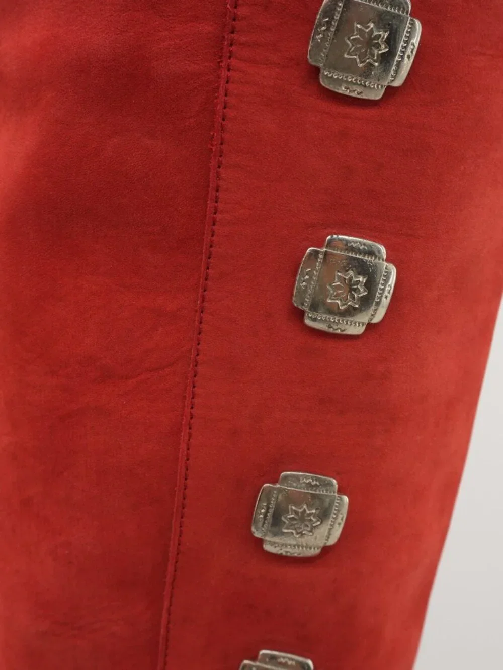 Concho Boots Tall Cowboy Vintage Southwestern OTK Red Western Boots Size 6.5
